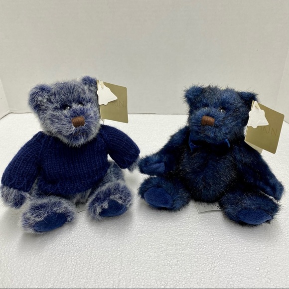 Dakin 2 Bears from year 2000 Patrice & Burton Blue and White Black Plastic eyes - Picture 1 of 16